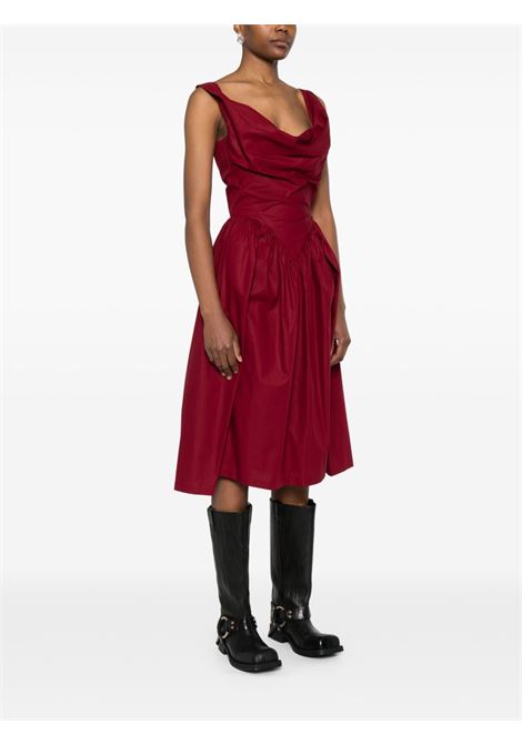 Abito midi con drapeggio sunday in rosso Vivienne Westwood - donna VIVIENNE WESTWOOD | 1101032ZW009QH404